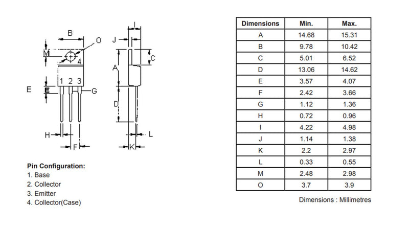 Bridgold 10pcs MJE3055T MJE3055 NPN Bipolar (BJT) Single Transistor,10 A/60V,is Designed for General Purpose of Amplifier andswitching Applications