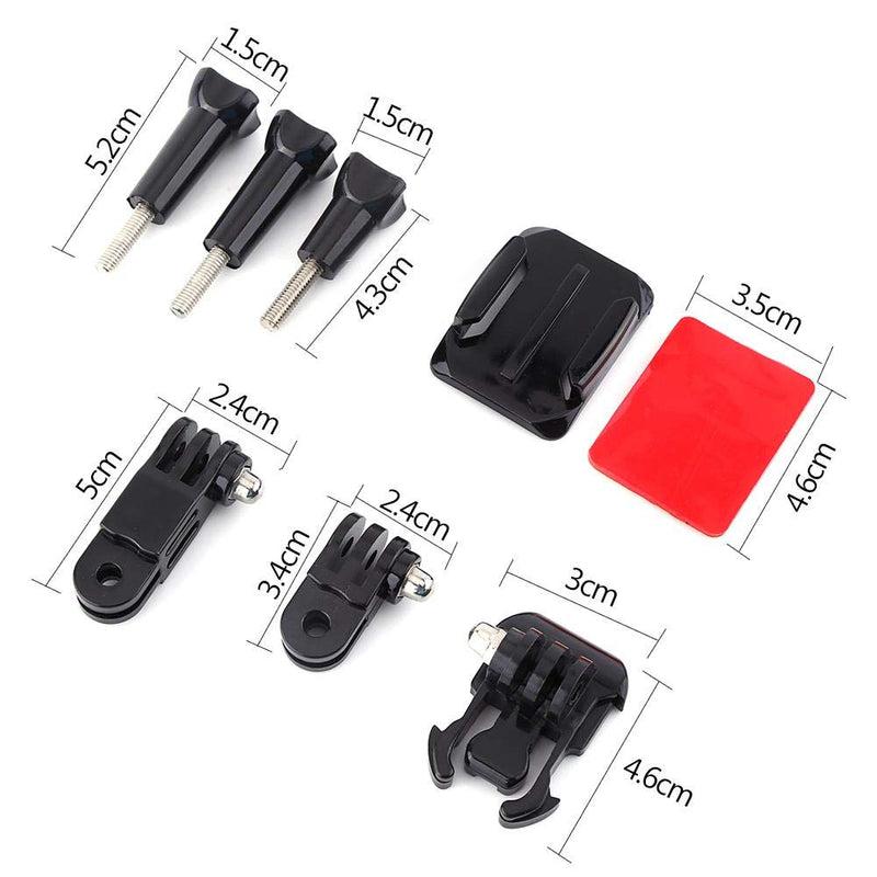 V BESTLIFE 7pcs/Set Adjustable Helmet Mount Kit Compatible with GoPro Hero Hero 3/2/1 Yi, Helmet Front and Side Mount and Adhesive, PC + Stainless Steel