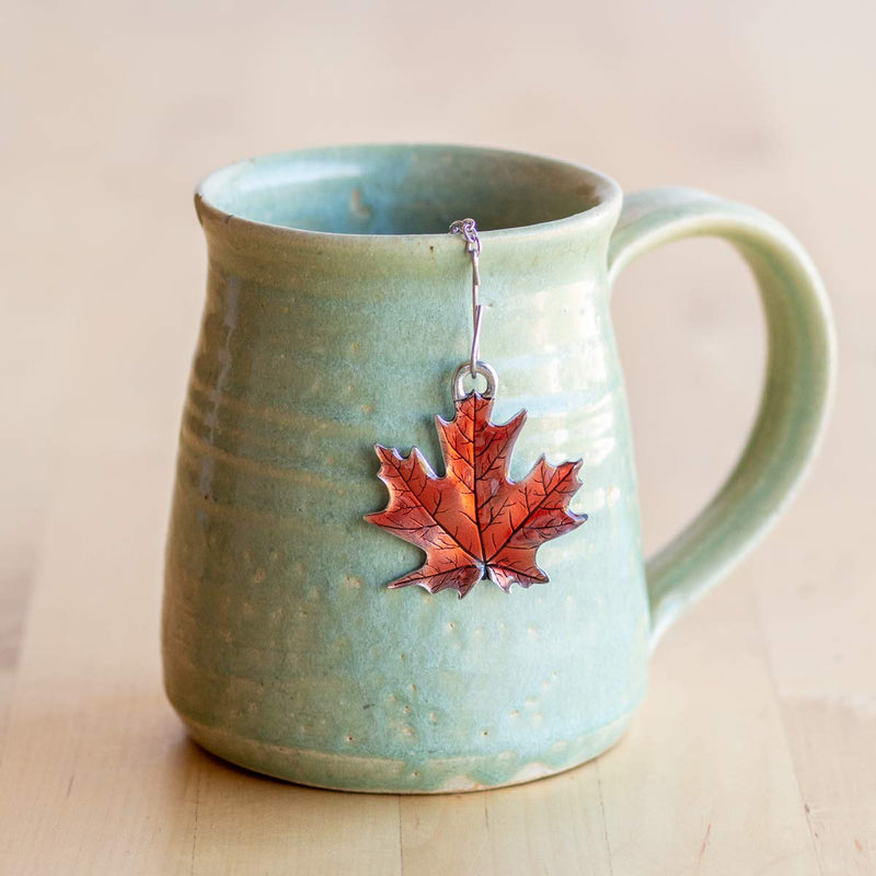 Danforth Maple Leaf Fall/Autumn Tea Infuser - Handcrafted Pewter - Made In USA