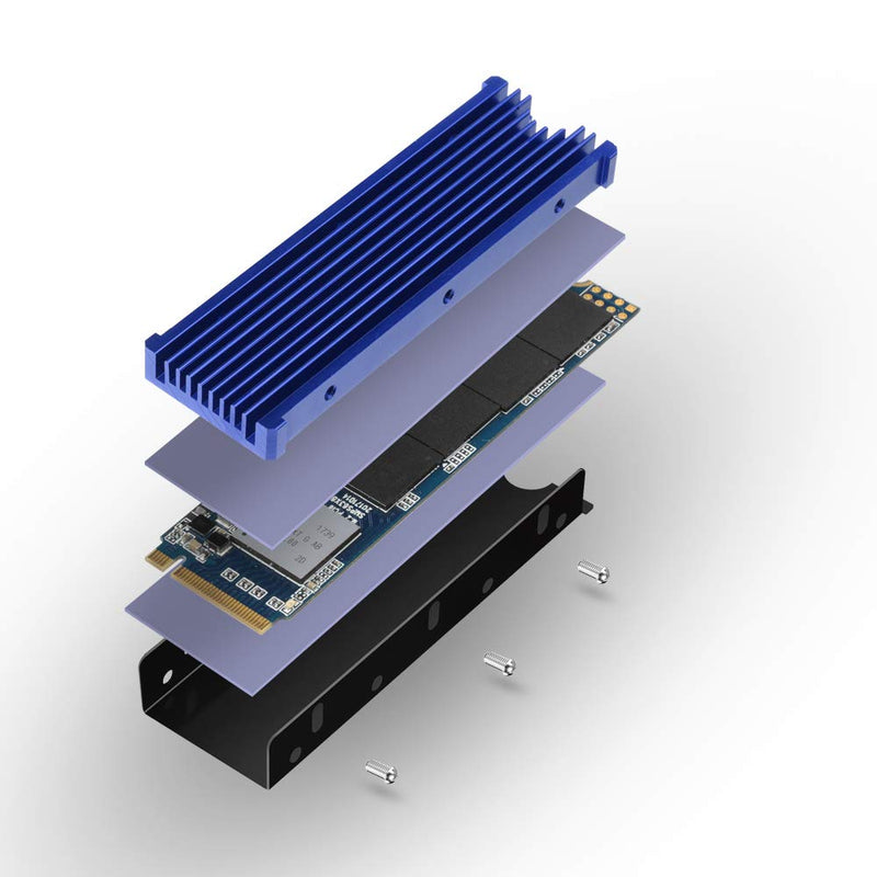 NVMe Heatsinks for M.2 2280mm SSD Double-Sided Cooling Design（Blue）