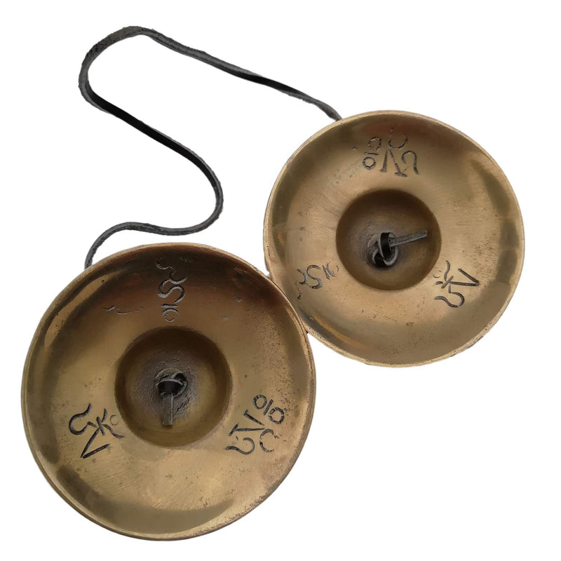 Tibetan Handmade Yoga Meditation Om Tingsha Bell Chimes Cymbal Set (2.6", 8 Lucky Symbols) Buddhist Bell - Yoga/Spiritual/Buddhist/Chimes/Hand percussion instrument/Home Decor Gift Set