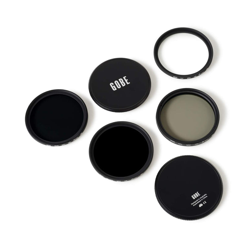 [AUSTRALIA] - Gobe 46mm UV, Circular Polarizing (CPL), ND8, ND1000 Lens Filter Kit (2Peak) 