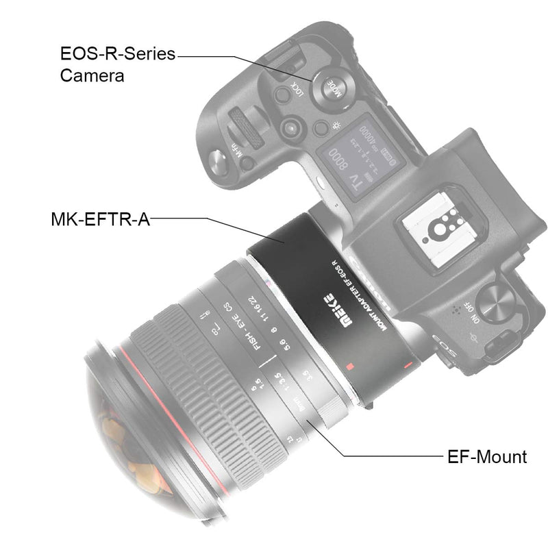 Meike Metal Lens Adapter EF-EOSR Support Full Frame and Auto-Focus Mount Converter for Canon EF Lens to EOS-R EOS-RP R5 R6 and RED Komodo Cameras …