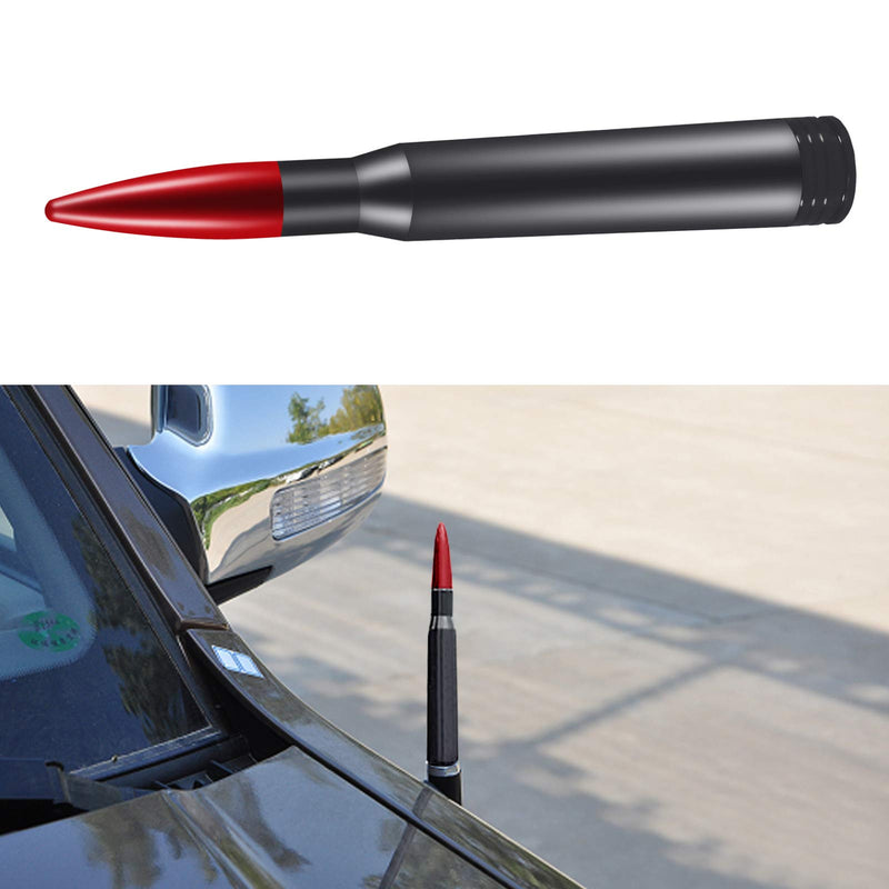Truck Car Antenna Vehicle Stubby Antenna Mast Bullet Style Replacement for Dodge RAM 1500 RAM 2500, RAM 3500 Ford F-Series F-150 Raptor F-250 F-350 F-450 Heavy Duty Ranger Classic Pickup Truck-RED Red