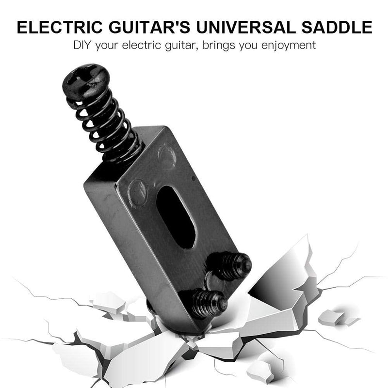 6 Pcs Electric Guitar Tremolo Saddles Bridge for Electric Guitar Replacement with Wrench Black