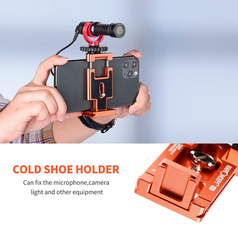 K&F Concept Aluminum Alloy Quick Release Plate with 1/4 Inch Screw for Camera, Cage, Cellphone etc （Orange） Orange
