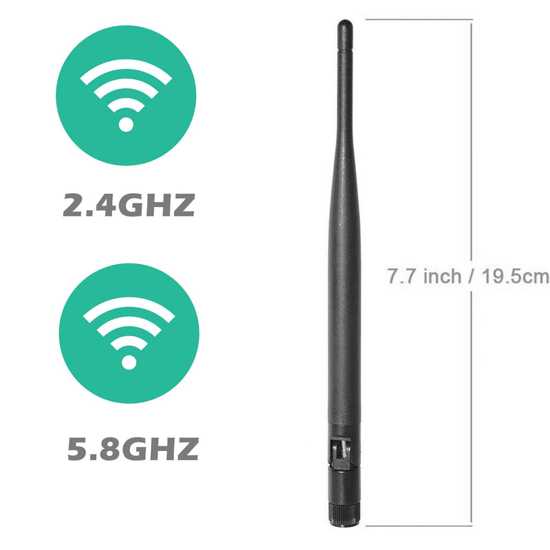 TECHTOO WiFi Antenna Dual Band 2.4/5g 5dBI MIMO Antenna with RP-SMA Connector for Drone Transmitter/Wireless Router Range Extender Network Card USB Adapter IP Security Camera (RP-SMA Black 4pack) RP-SMA Black 4pack