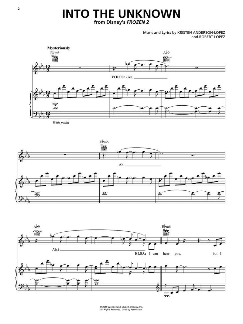 Into the Unknown (from Frozen II) - Piano/Vocal/Guitar Sheet Music