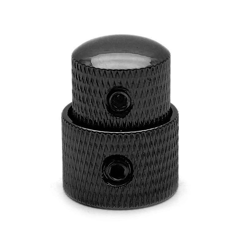 SAPHUE Guitar Dual Concentric Stacked Control Knobs Sets Metal with Wrench Replacement for Electric Guitar Bass 2 Sets Black