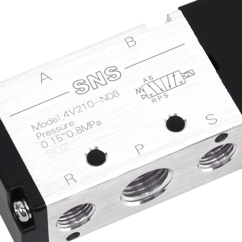 SNS 4V210-N08/AC110V 5/2 Port 1/4 NPT Inlet Single Coil Pilot-Operated Electric Solenoid Valve
