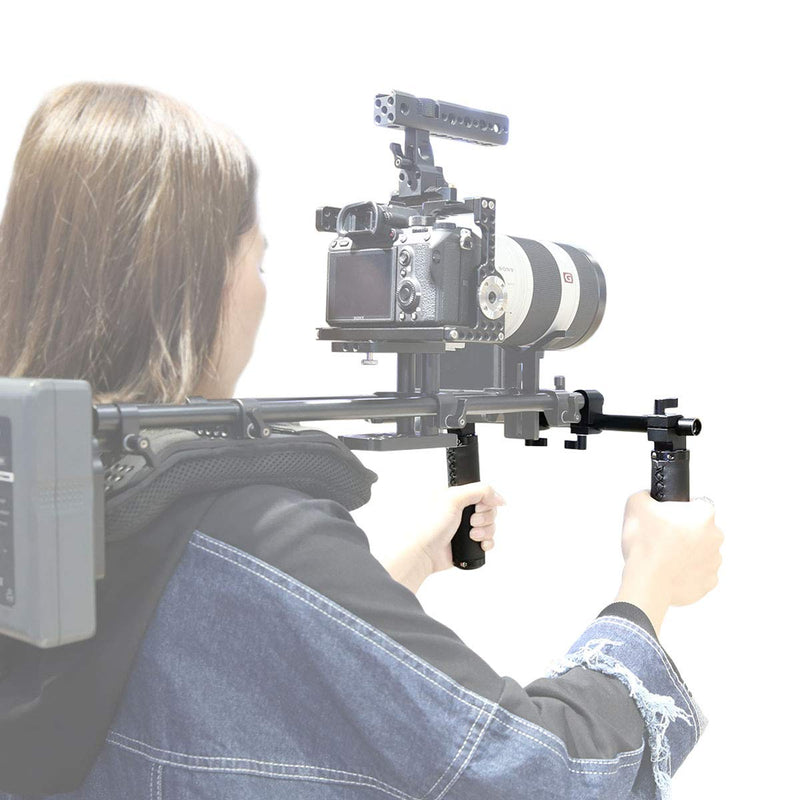 NICEYRIG Lens Handle Kit with 15mm Rod Clamp, 12’’ Long Rod for Video Camera Shoulder Rig Support System