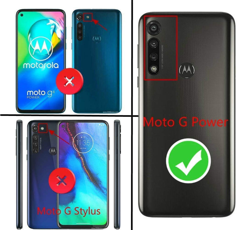 E-Began Moto G Power Case with [Built-in Screen Protector], Full-Body Shockproof Protective Bumper Cover, Impact Resist Durable Case for Motorola G Power (2020) -Black