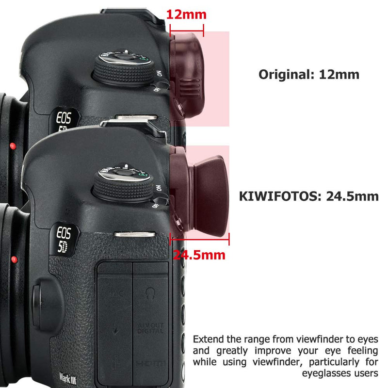 Kiwifotos Long Soft Viewfinder Eyecup Eyepiece for Canon EOS 5D Mark IV 5D Mark III 5DS R 5DS 7D 7D Mark II 1Dx Mark II 1Ds Mark III 1D Mark IV 1D Mark III Canon Eg Replacement