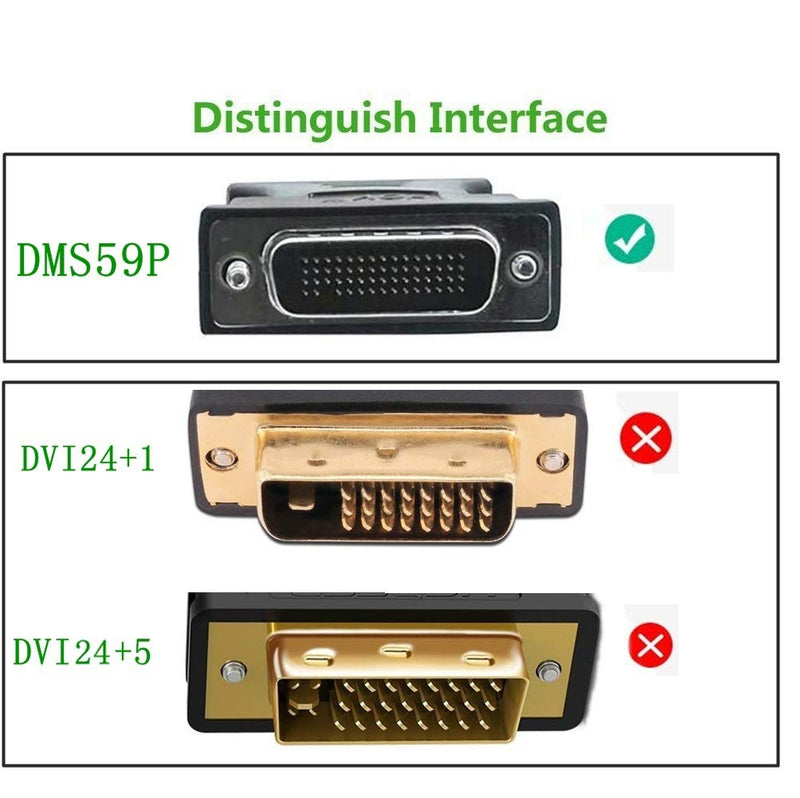 DMS 59 Pin to 2 HDMI Cable, CABLEDECONN DMS 59 Pin Male to HDMI Female Dual Monitor Extension Cable Adapter for Lhf Graphics Card (DMS 59 pin Dual hdmi)