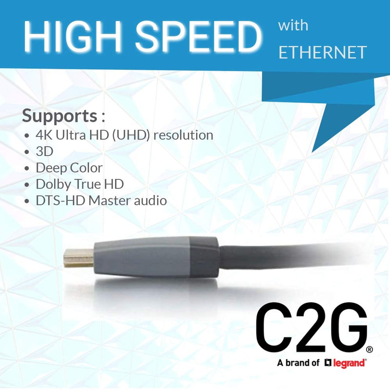 [AUSTRALIA] - C2G HDMI Cable, 4K, High Speed HDMI Cable, Ethernet, 60Hz, in Wall HDMI Cable, CL2, 12 Feet (3.65 Meters), Black, Cables to Go 50629 12ft 