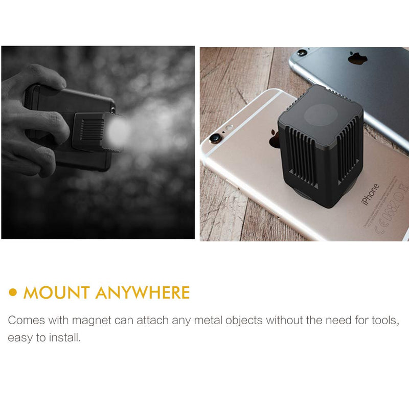 Moin Mini Cube Led Light Pocket Camera Video Light Aluminum Alloy Lighting Rechargable Waterproof with Magnetic APP Compatible for DSLR Drone Action Camera Smartphone Underwater MOIN L1