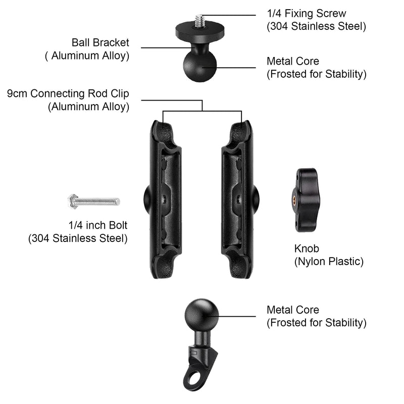 [AUSTRALIA] - UTV ATV Camera Mount Holder Dash Cam Mount Compatible with GoPro Hero 6 7 8 9, Bike & Motorcycle Camera Gooseneck Mount for Action Camera/ Digital Camera/ Smartphone 1.75"-2" Roll Bar 360° Rotation 