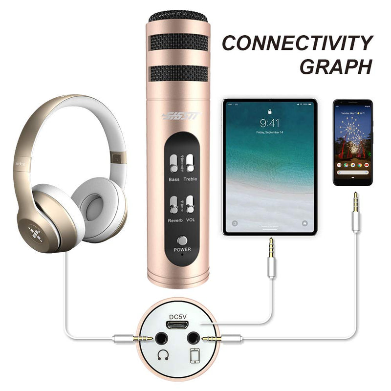 [AUSTRALIA] - SIGSIT Music Recording Microphone with Desktop Tripod,Condenser Microphone Integrated Reverb Sound Effects for Phone Recording,Gaming,Podcasting and Karaoke Singing 