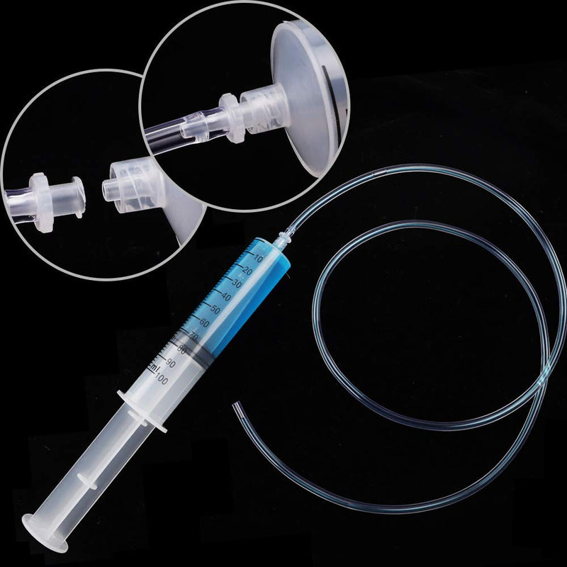 [AUSTRALIA] - DEPEPE 2pcs 100ml Large Plastic Syringe with 2pcs 47in Handy Plastic Tubing and Luer Connections for Scientific Labs, Measuring, Watering, Refilling, Filtration, Feeding 