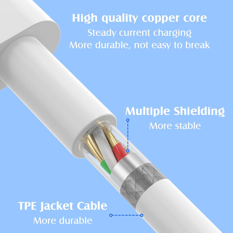 iPhone Charger[Apple MFi Certified] 6Pack（3/3/6/6/6/10 FT） Lightning Cable Power Fast Charging Cord Cable Compatible iPhone 14/13 /12/11 Pro MAX/XR/XS/8/7/Plus/6S/SE/iPad(White)