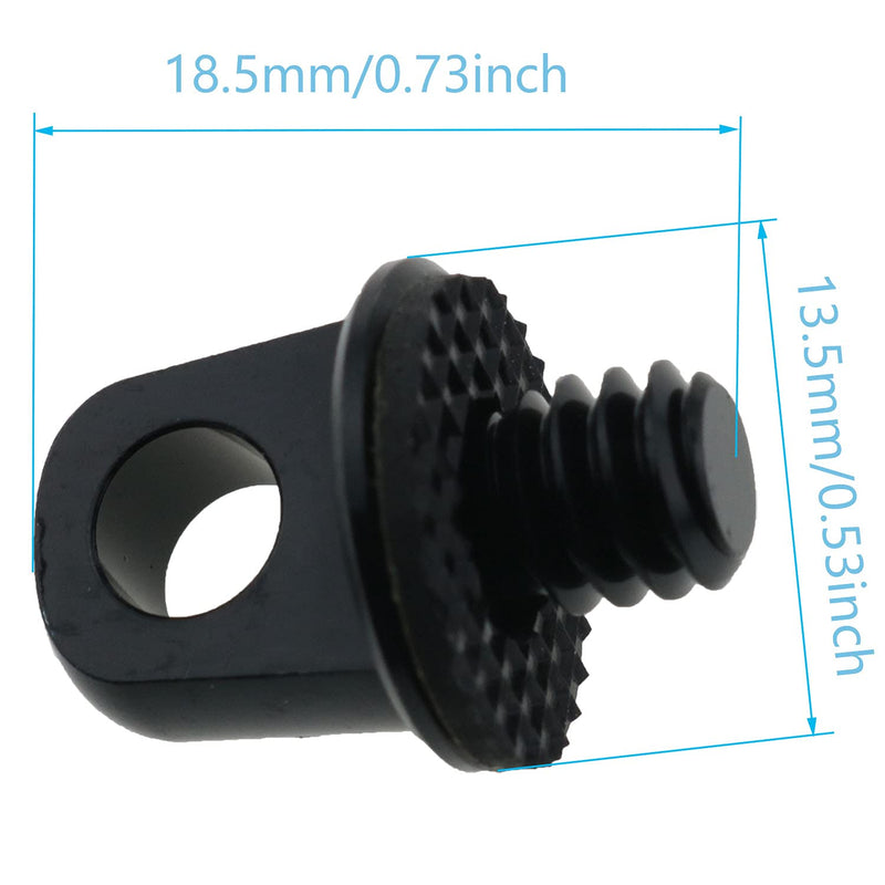 CZQC 1/4inch Camera Screw 4PCS 1/4-20 Quick Install Metal Screws Connecting Adapters for Camera Neck Wrist Strap Sling Black