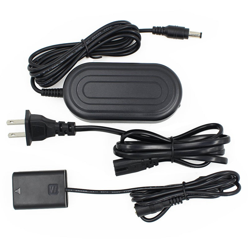 AC-PW20 FlyHi AC Power Supply Adapter AC-PW20 Plus DC Coupler (NP-FW50 Battery Replacement) for Sony Alpha NEX-5 NEX-5A NEX-5C NEX-5CA NEX-5CD NEX-5H NEX-5K NEX-3 NEX-3A NEX-3C NEX-3CA NEX-3CD NEX-3.