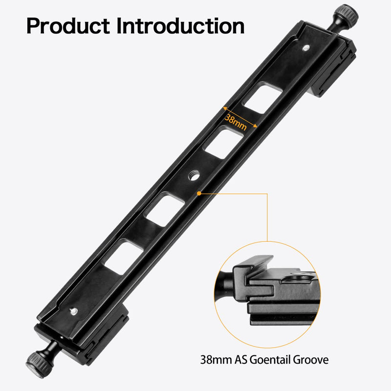 Koolehaoda Lengthened Quick Release Plate Double Dual Quick Release Plate DSLR Camera Tripod Mount Bracket Ball Head with Quick Release Plate (PU-380)