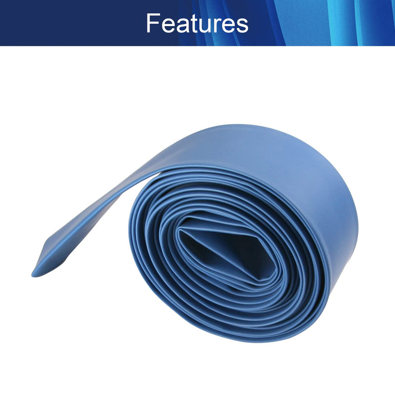 1Pcs Heat Shrink Tubing,2:1 Blue Bettomshin Electrical Wire Cable ≥600V & 248°F,4mx35mm(LxDia) Shrink Wrap Long Lasting Insulation Protection fit 18～34 Wire Harnesses Metal Tube Anti-Rust of Rod