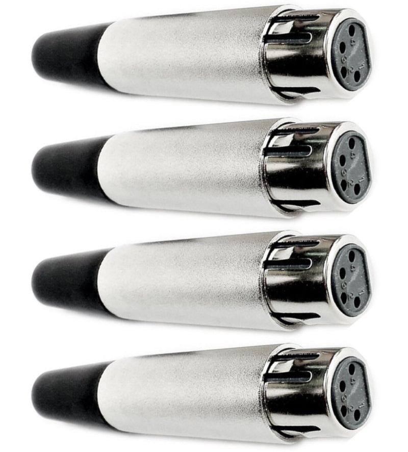 [AUSTRALIA] - CESS 4-Pin XLR Cable Female Connector Adapter for Mic Microphone - 4 Pin XLR Jack (4 Pack) 