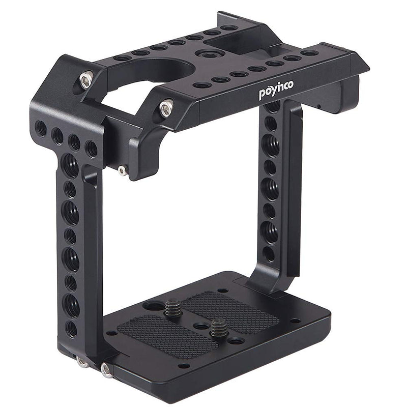 Poyinco Z Cam E2 Camera Cage with 1/4” and 3/8” Thread Locating Holes for Handle&Lights