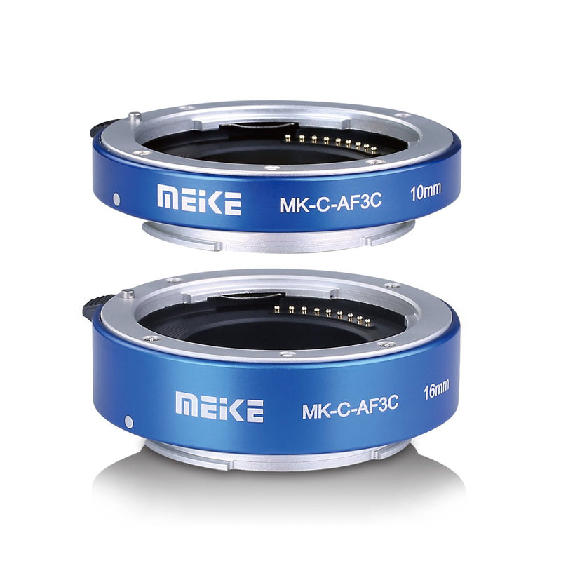 MEIKE MK-C-AF3C-Blue Auto Focus Macro Metal Extension Tube Adapter ForFor Canon EOS -M Bayonet Mirrorless Camera(10MM 16MM only use or Combination) EOS-M M2 M3 M5 M6 M10 M50 M100 M200 M6 Mark II