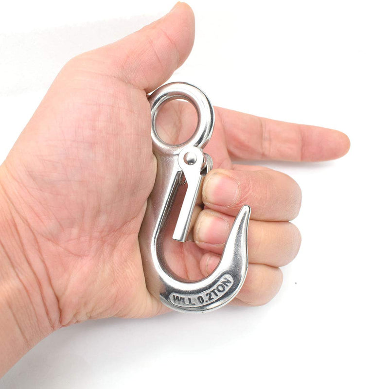 Alele Grab Hooks,Slip Hooks,304 Stainless Steel Lifting Hook Rigging Accessory,440 lbs.Work Load (Grab Hooks 0.2t) Grab Hooks 0.2t