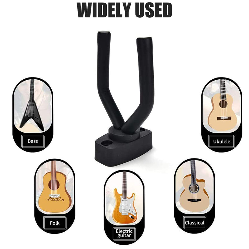 Guitar Wall Hangers, 6 Pack Wall Mount Guitar Holders, Bass Acoustic Electric Guitar Display Stands Wall Hooks for String Instruments Mandolins Banjos Ukuleles, Guitar Accessories, Easy to Install