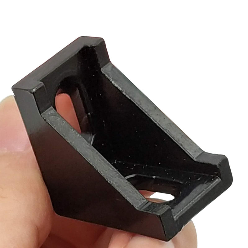 20Sets Black 2020 Series Aluminum Profile Connector Set, 20pcs Corner Bracket, 40pcs T Nuts and Hex Screw Bolt for Slot 6mm 20S Aluminum Rail Accessories