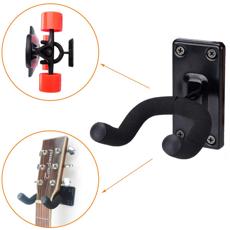 Guitar hanger Guitar hook Guitar holder Guitar wall mount hangers for Electric Acoustic and Bass Guitars(2-Pack) 2PCS