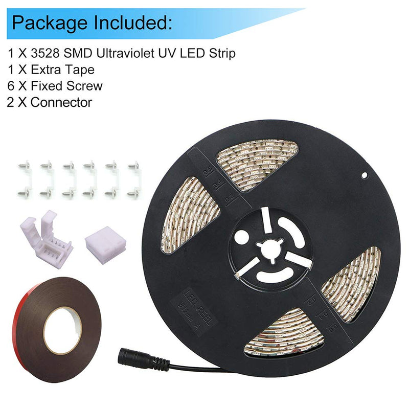 [AUSTRALIA] - Black Light Strip, Purple led Strip Lights 16.4Ft/5M 300 Units Lamp Beads, Non- Waterproof Purple Light for Dance Party, Body Paint, Night Fishing, Work with 12V 2A Power Supply（Not Include） 