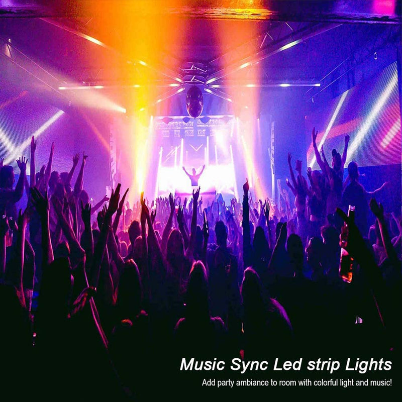 [AUSTRALIA] - 50FT Music LED Strip Lights,Sync to Music with 40 Key Remote Controller Flexible Strip Lights for Bedroom 