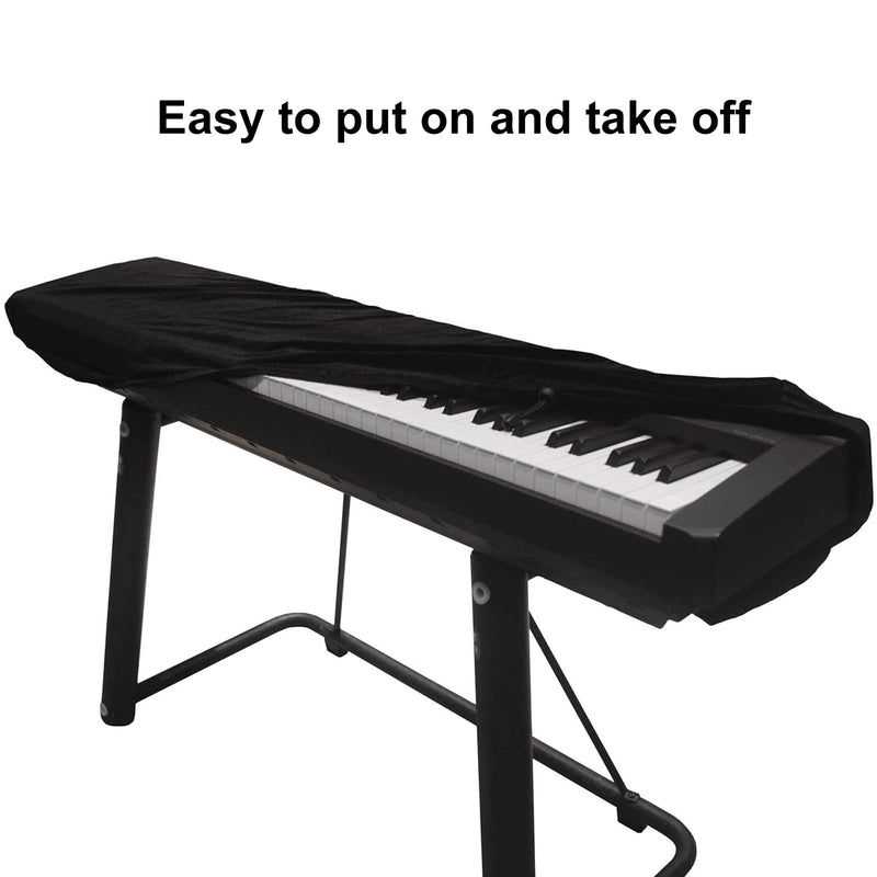 WOMACO Piano Keyboard Cover Stretchy Plush Velvet Dust Cover for 61 Keys Digital Piano Keyboard (Black (61 keys)) Black (61 keys)