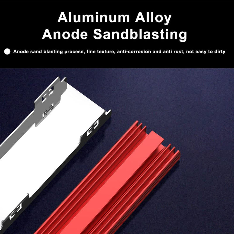 AOYOUWEI M.2 2280 SSD Heatsink, Double-Sided High Performance Aluminum SSD Radiator Cooler Heat Sink Cooling Fin with Thermal Silicone pad for Single Double Sided PS5/PC PCIE NVME NGFF SATA M2 SSD