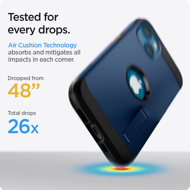 Spigen Tough Armor [Extreme Protection Tech] Designed for iPhone 13 Case (2021) - Navy Blue