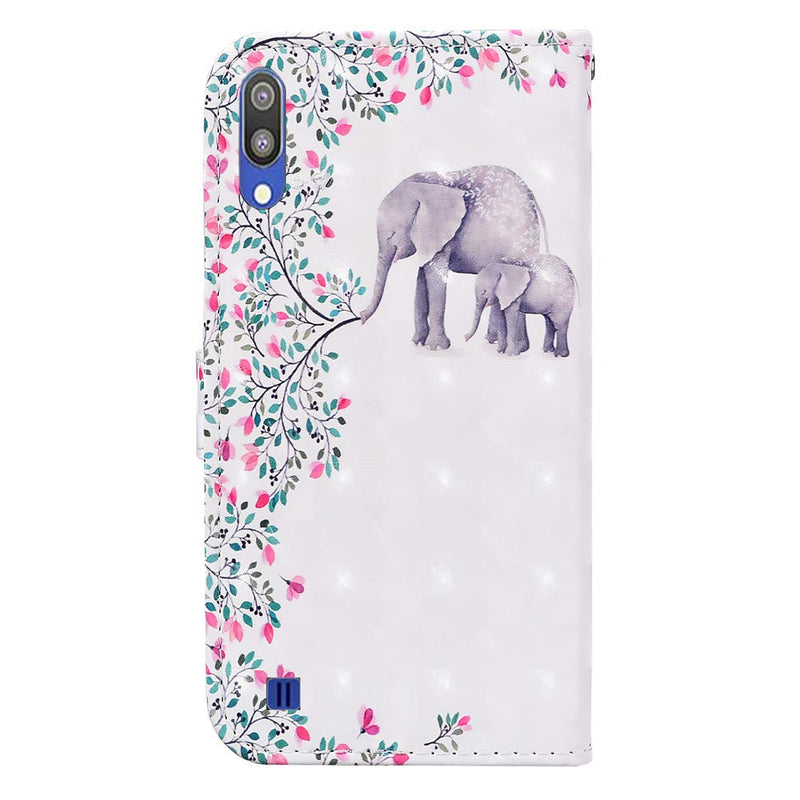 QIVSTAR Case Compatible for Samsung Galaxy A10/ M10 3D Design Soft PU Leather case Magnetic Wallet Full Body Protective Case with Stand Flip Folio Case for Samsung Galaxy A10 Flower Elephant CY2 CY2-1: Flower Elephant