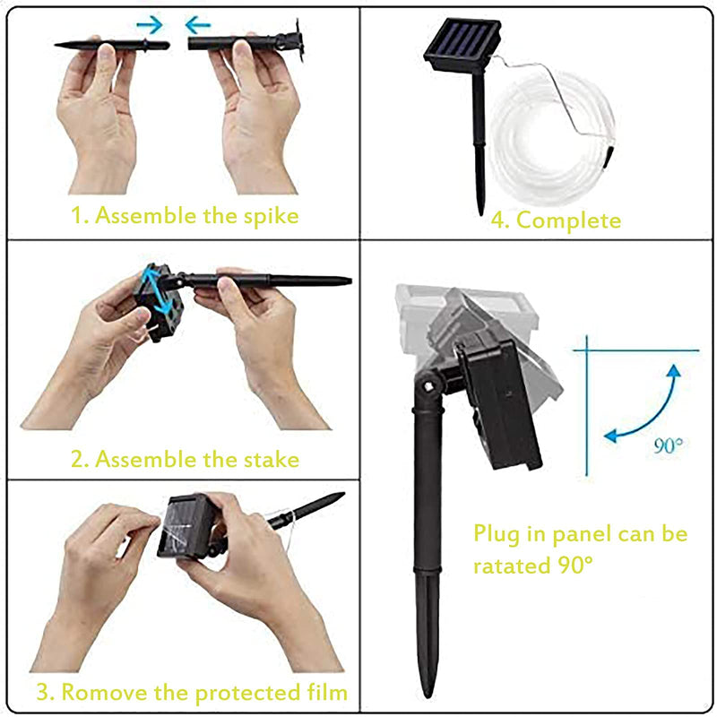 Solar String Outdoor Rope Lights, ZVO 8Modes 100 LED Solar Powered Outdoor Waterproof Tube PVC Light Copper Wire Fairy Light for Garden Tree Party Balcony Terrace Christmas Decor(Warm White) Warm White