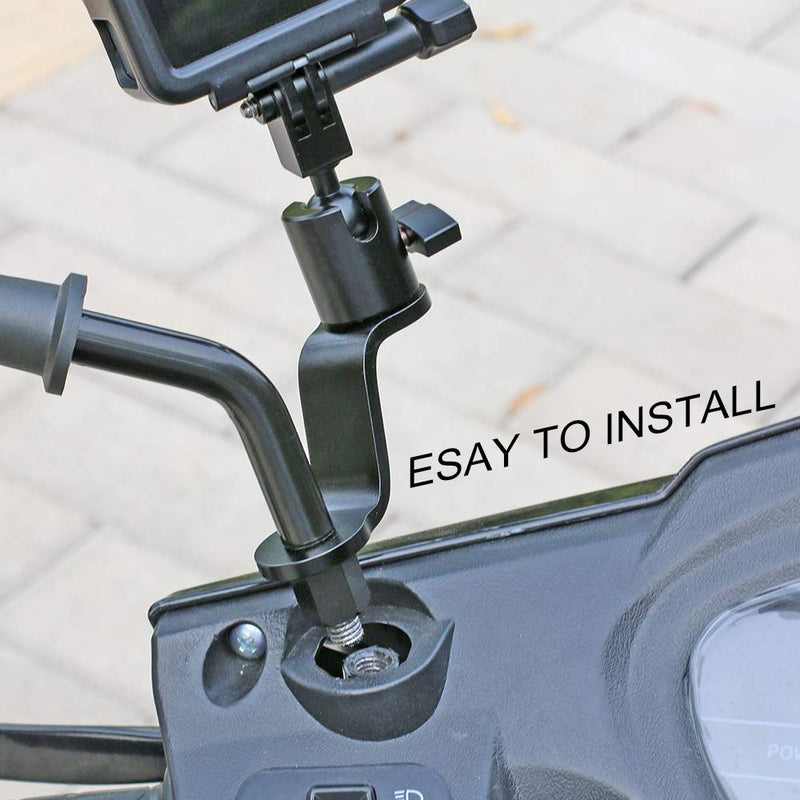 SUREWO Aluminum Motorcycle Rearview Mirror Mount Bracket Holder Compatible with GoPro Hero 10/9/8/7/6(2018)/5 Black APEMAN AKASO TENKER Campark DJI Osmo Action and More