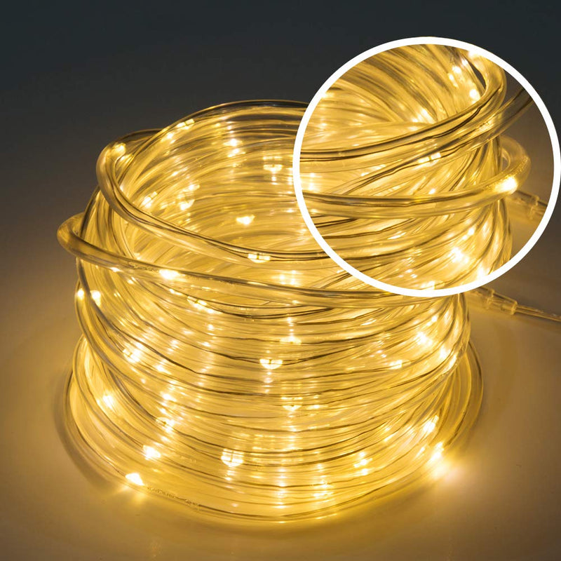 [AUSTRALIA] - Bynhieo LED Rope Lights Outdoor String Lights Battery Powered Timer with Remote Control, 8 Modes Waterproof Fairy Lights for Gazebo, Wedding,Christmas, Holiday, Party Warm White 