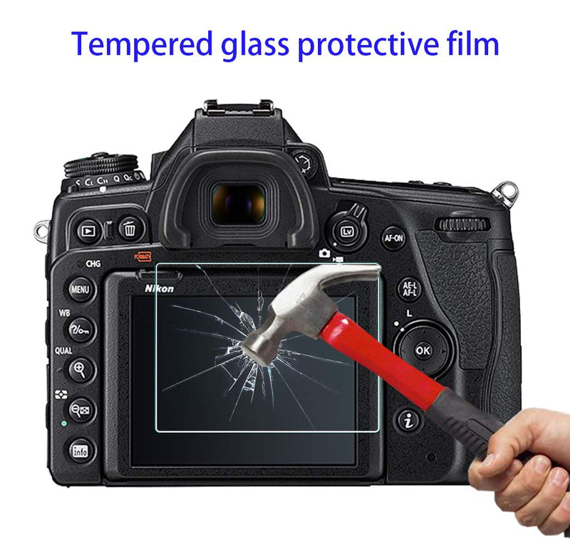 Screen Protector for Nikon D3500 D3400 D3300 D3200 D3100 Camera(for accessories) with Hot Shoe Cover,0.3mm High Definition 9H Hardness Optical LCD Premium Glass Protective Cover [3+1 Pack]