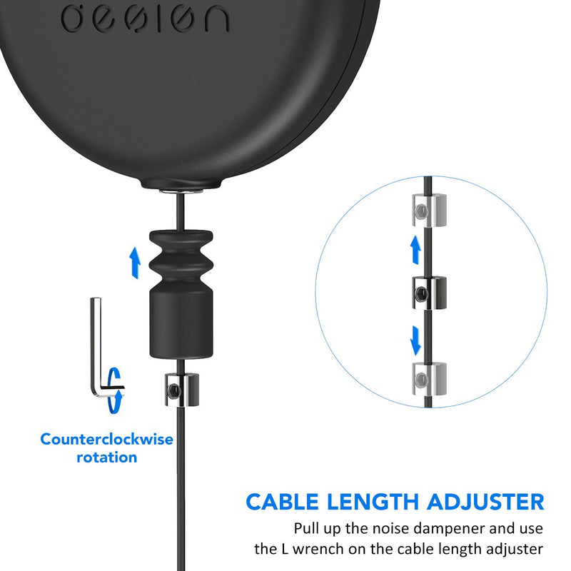 [Pro Version] KIWI design VR Cable Management, Retractable Ceiling Pulley System for HTC Vive/Vive Pro/Oculus Rift/Rift S/Link Cable for Oculus Quest/Quest 2/Valve Index VR Accessories (Black, 3 Pack)