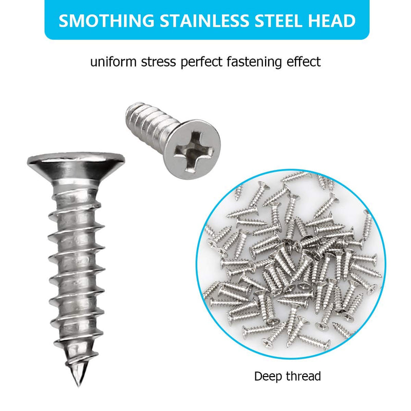 4 Pieces Stainless Steel Straight Brace (6.1 x 0.7 inch，156 x 18 mm) Flat Straight Braces, Straight Brackets, 24 Pieces Screws Included 6.1 inch