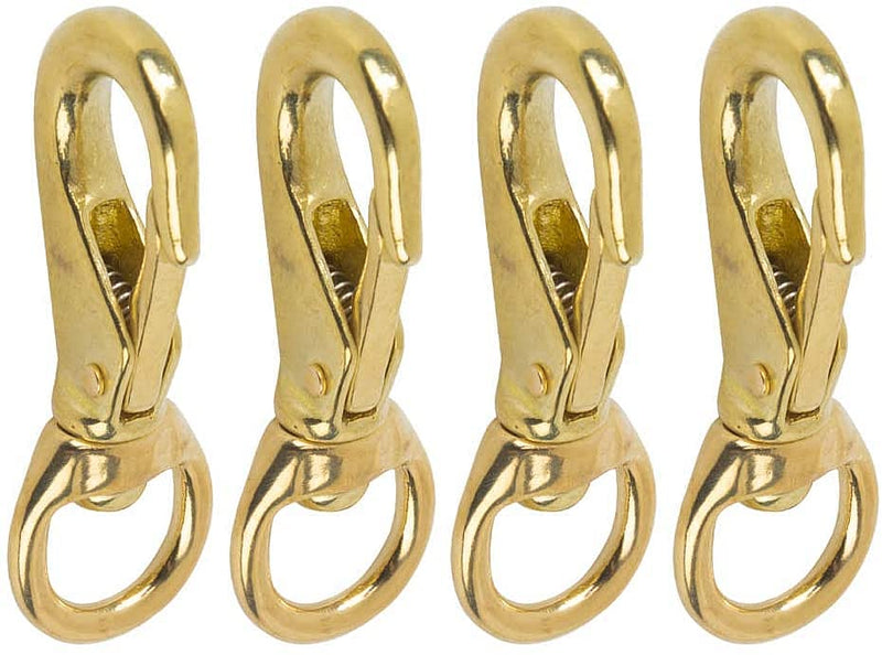 Faneta 3-1/4'' Brass Swivel Snap Hooks Heavy Duty 3/4'' Swivel Eye - Solid Brass Scuba Diving Clips #1 - Seadog Line, Anchor Lines, Bags, Belting, Leashes, Straps, Luggage, Leathercarft (Pack of 4)