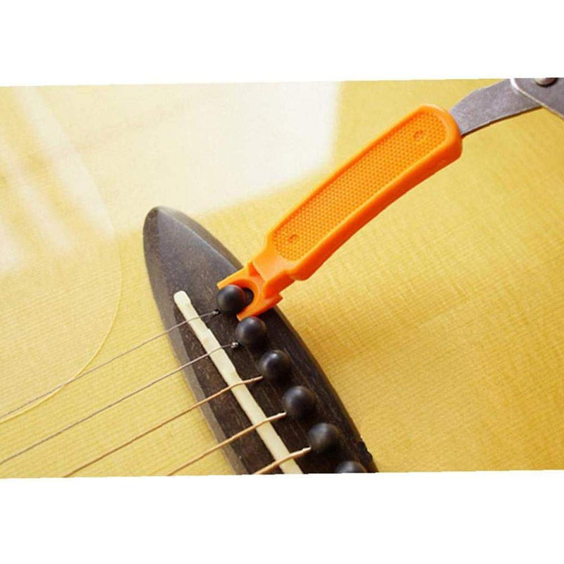 MINGZE 3-In-1 Guitar String Winder And Cutter, Multifunctional Bass Guitar String Pin Peg Puller Cut Strings Professional Maintenance Guitar Repairing and Adjustment Tool Kit (Orange) Orange