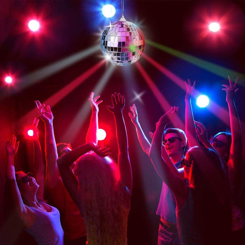 4 Pieces Mirror Disco Ball, Uspacific 4 Incn Silver Hanging Party Disco Ball for Party or DJ Light Effect, Home Decorations, Stage Props, Game Accessories